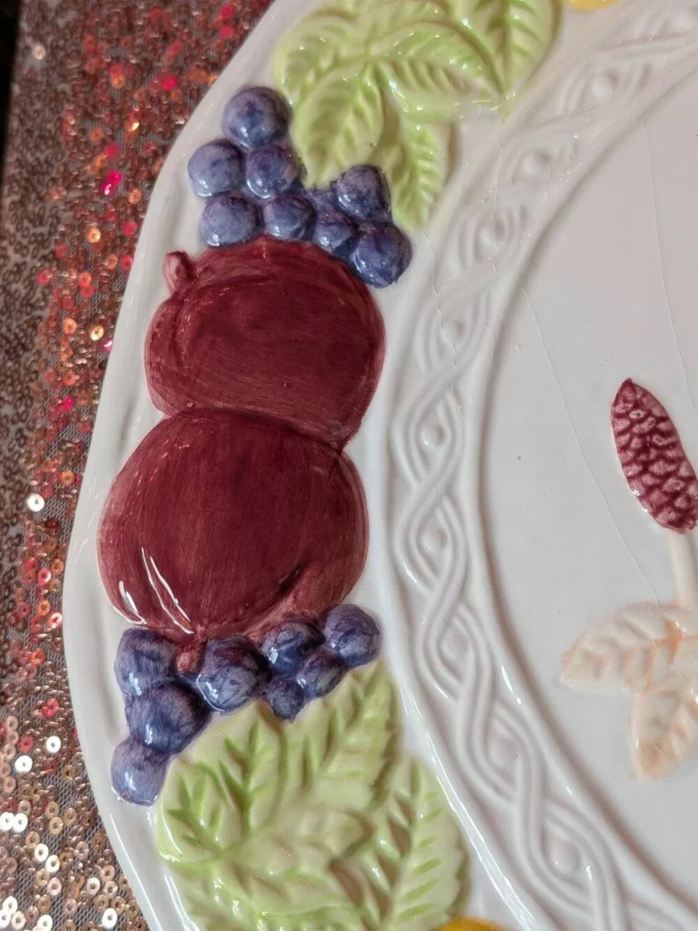 Large Hand Painted Turkey Platter